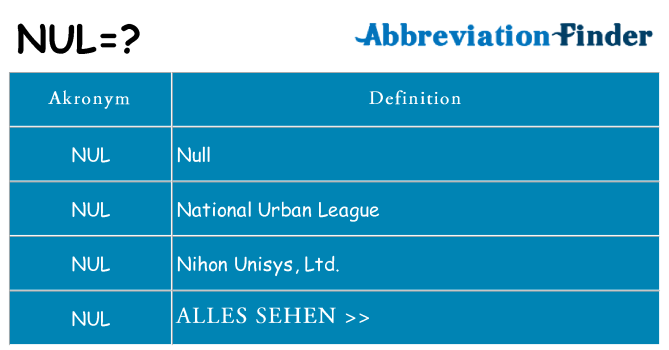 Wofür steht nul