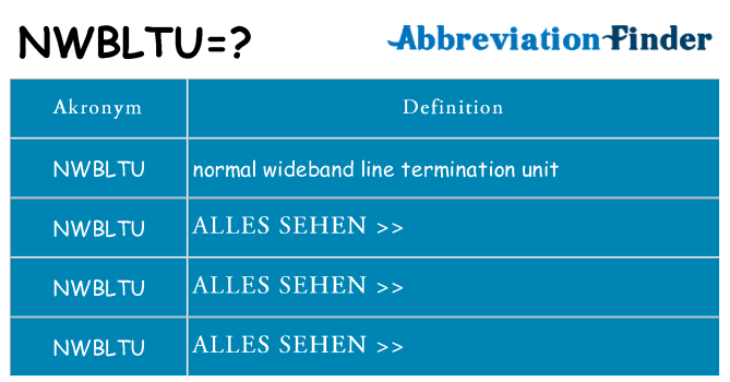 Wofür steht nwbltu