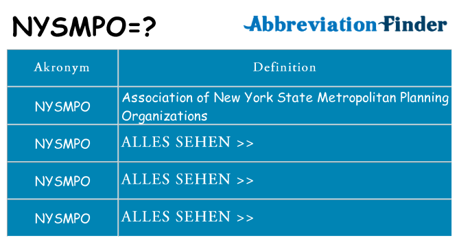 Wofür steht nysmpo