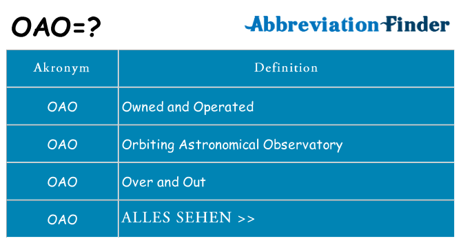Wofür steht oao