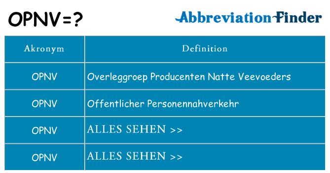 Wofür steht opnv