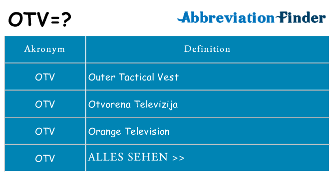 Wofür steht otv