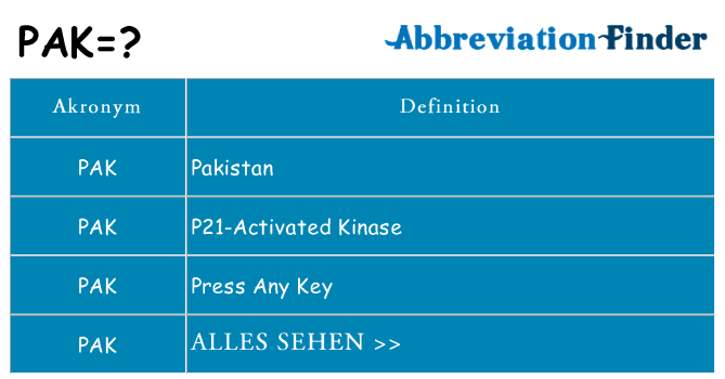 Wofür steht pak