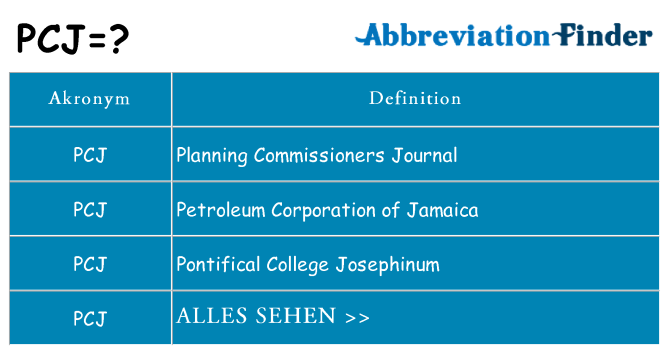 Wofür steht pcj