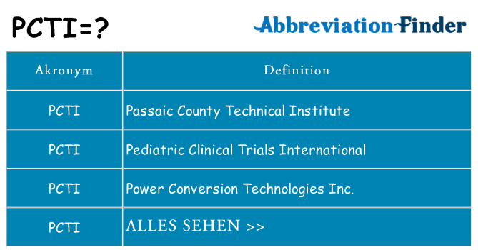 Wofür steht pcti