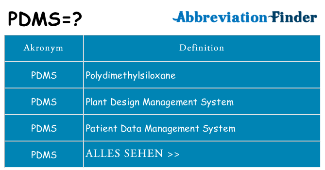 Wofür steht pdms