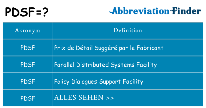 Wofür steht pdsf