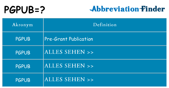 Wofür steht pgpub