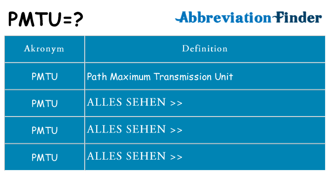 Wofür steht pmtu