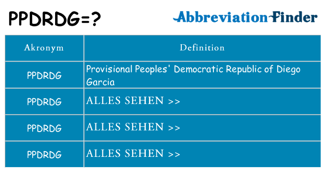 Wofür steht ppdrdg