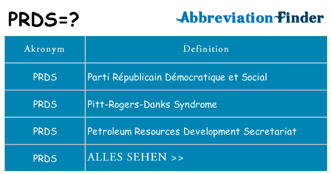 Wofür steht prds