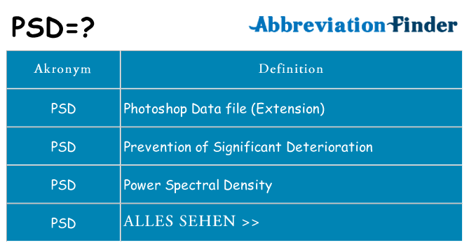 Wofür steht psd