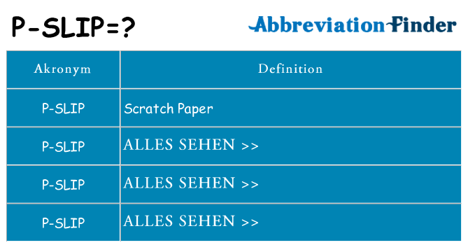 Wofür steht p-slip