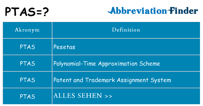 Wofür steht ptas