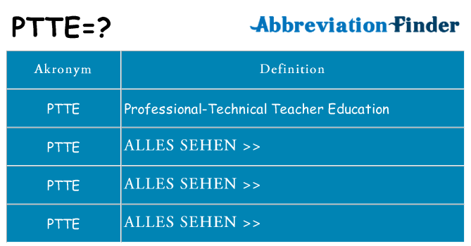 Wofür steht ptte