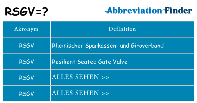 Wofür steht rsgv