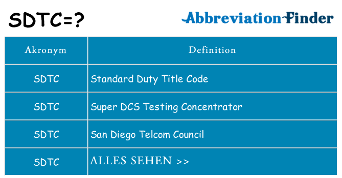 Wofür steht sdtc