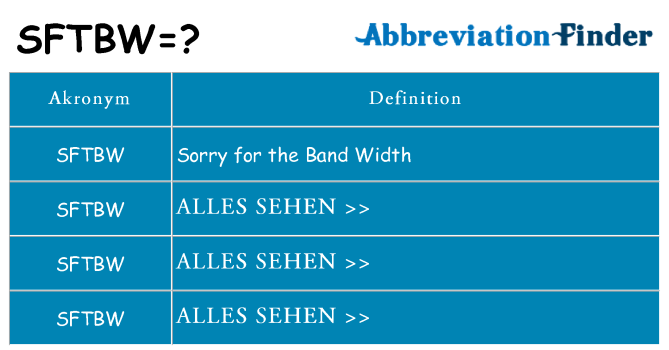 Wofür steht sftbw