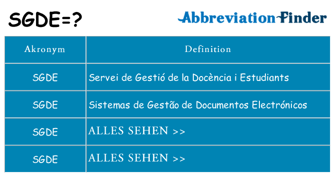 Wofür steht sgde