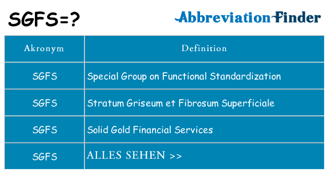 Wofür steht sgfs