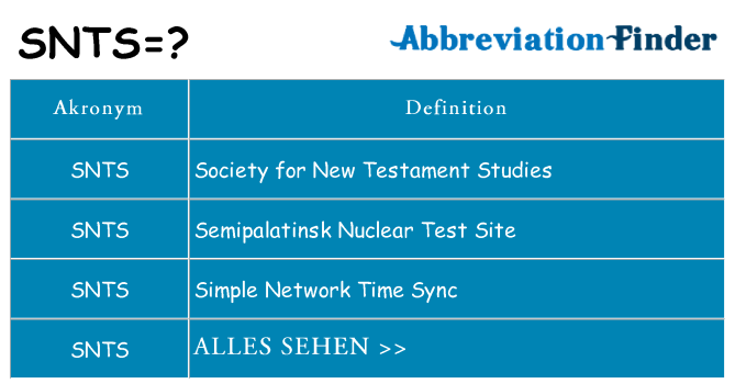 Wofür steht snts