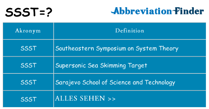 Wofür steht ssst