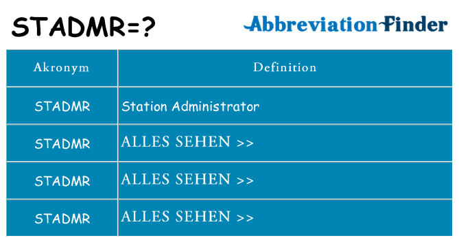 Wofür steht stadmr