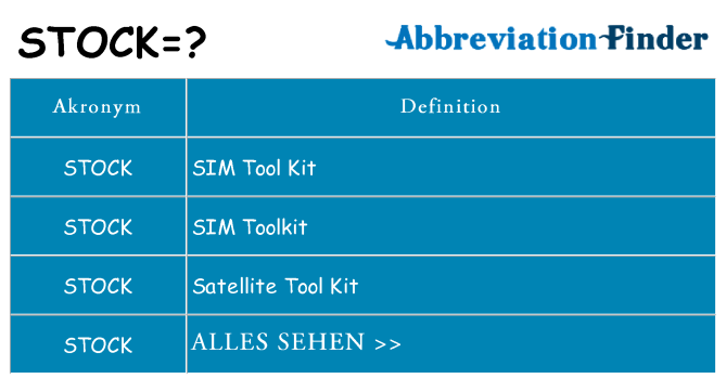 Wofür steht stock