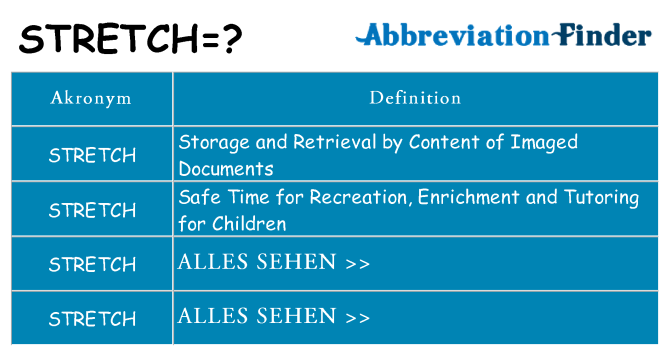 Wofür steht stretch
