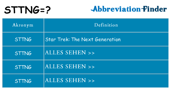 Wofür steht sttng