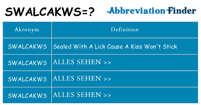 Wofür steht swalcakws