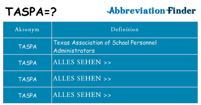 Wofür steht taspa