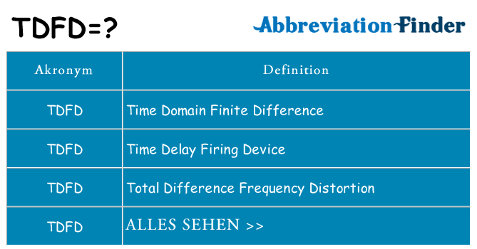 Wofür steht tdfd