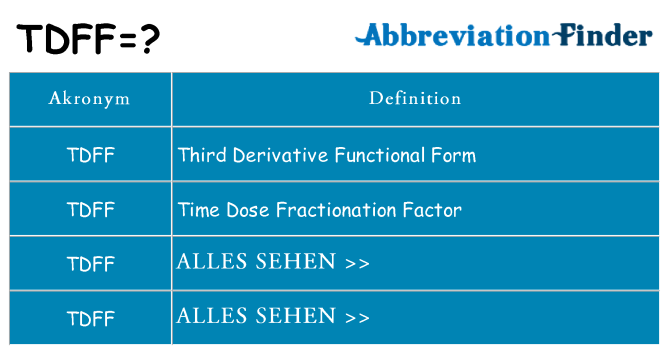 Wofür steht tdff