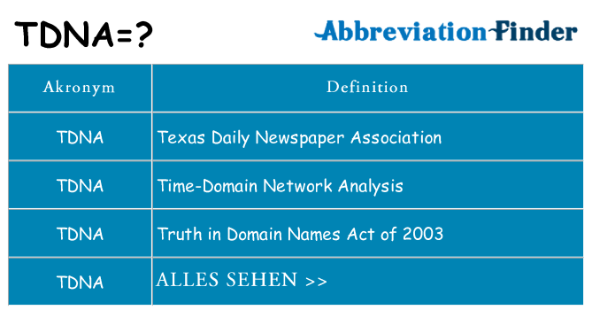 Wofür steht tdna