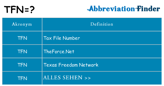 Wofür steht tfn
