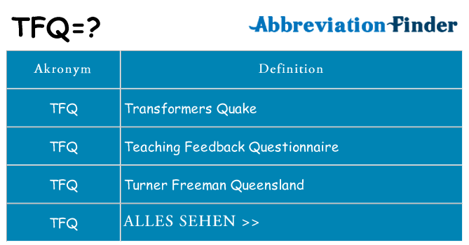 Wofür steht tfq