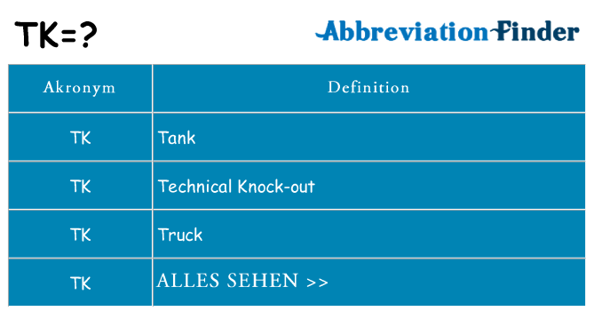 Wofür steht tk