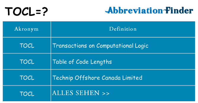 Wofür steht tocl