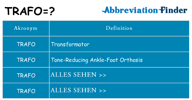 Wofür steht trafo