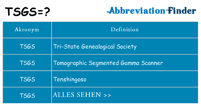 Wofür steht tsgs