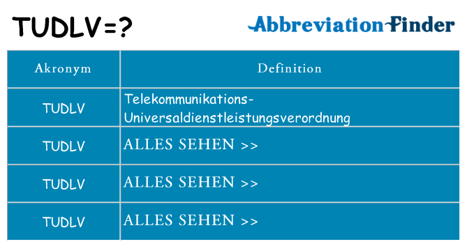 Wofür steht tudlv