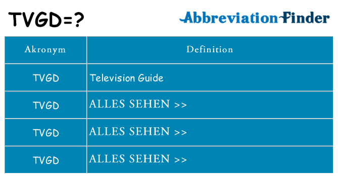 Wofür steht tvgd