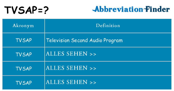 Wofür steht tvsap