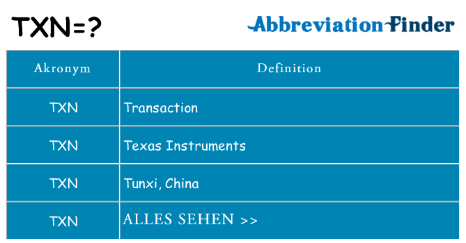 Wofür steht txn