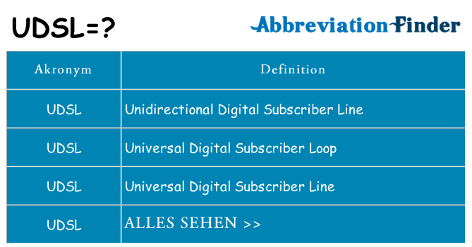 Wofür steht udsl