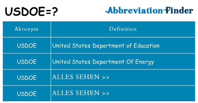Wofür steht usdoe