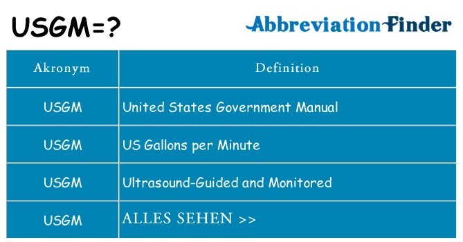 Wofür steht usgm