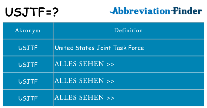 Wofür steht usjtf