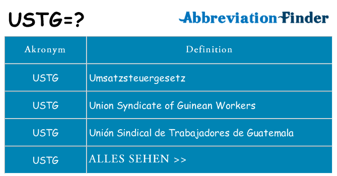 Wofür steht ustg